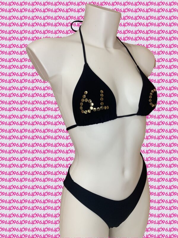 bikini triangolo nero con logo